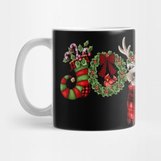 Christmas Joy Dwarf Stocking Reindeer Miniature Schnauzer Mug